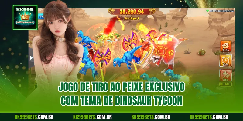 Jogo de tiro ao peixe exclusivo com tema de Dinosaur Tycoon